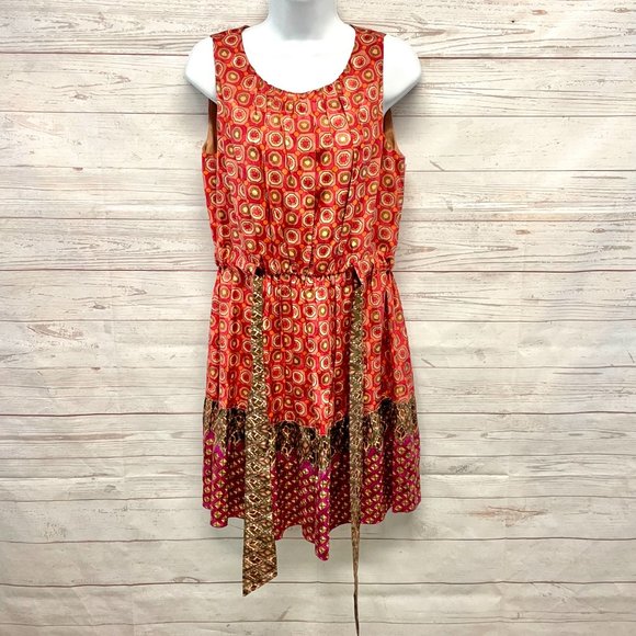 Anna Sui for Anthropologie Fiery Tiers Silk Dress - Picture 4 of 8